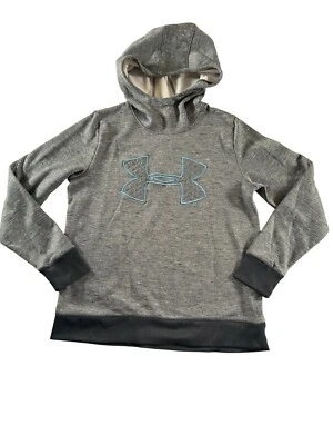 Women's Under Armour Small Gray Quilted Logo Hoodie Cold Gear - Image 1 of 4