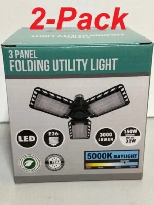 ✔️2PAK LED 32W (150-Watt Equiv) Folding 3-Panel Daylight LED Light Bulb FREE S/H - Image 1 of 4