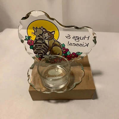 Joan Baker Designs Tea Light Holder Loving Cats Hugs and Kisses Foto 1 de 4