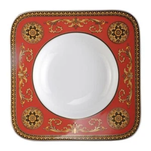 VERSACE BY ROSENTHAL MEDUSA RED SQUARE RIM SOUP PLATE #409605-16123 BRAND NIB FS - Picture 1 of 1