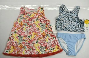 Lot Of 2 Girls Clothes Tank & 2 Piece Swimsuit Multi Colored Patterned 7 - Picture 1 of 12