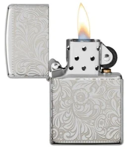 Zippo Lighter Venetian 45th Anniversary High Polish Chrome Brand New & Boxed - Picture 1 of 10