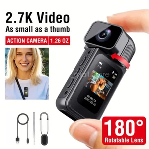 2.7K Ultra HD Action Camera Thumb Size Mini Lightweight Portable Sports Body Cam - Picture 1 of 26