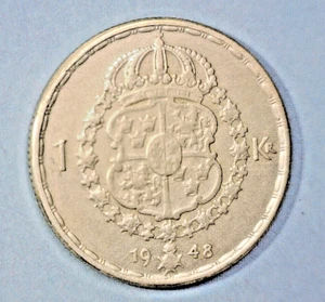 MONEDA SUECA (1) CORONA 1948 TS MUY FINA PLATA 0,4000 - Imagen 1 de 2