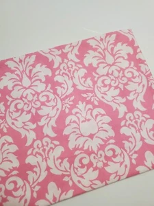 Michael Miller Dandy Damask Pink White Cotton Sew Quilt Cotton OOP ONE YARD - Picture 1 of 1