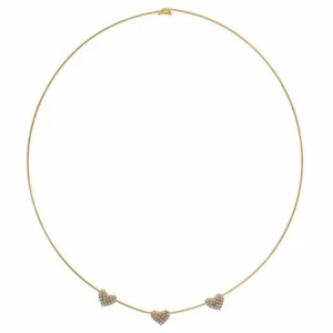 Girocollo Rigido con Cuori in Oro Bianco e Giallo 18k - Picture 1 of 2