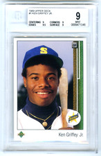 KEN GRIFFEY JR.~1989 UPPER DECK STAR ROOKIE #1 BGS-9 MINT w/9.5 BASEBALL RC CARD