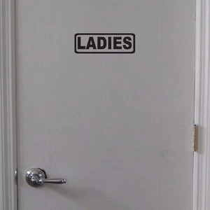 2er Pack (1 Stück) Damen/Herren Toilette Vinyl Aufkleber Geschäft Büro Restaurant  - Bild 1 von 12