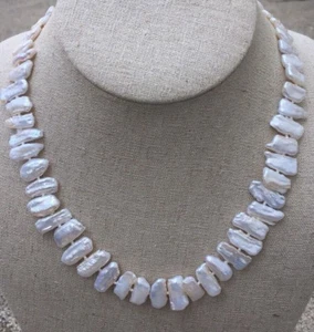 Lucas Lameth Biwa Cultured Freshwater Pearl & Sterling Silver Necklace 925 LUC - Picture 1 of 6