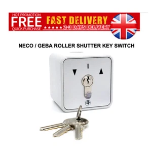 1 X Keyswitch NECO GEBA Roller Shutters Garage Doors ELECTRIC OPENER 3 KEYS FOBS - Picture 1 of 21