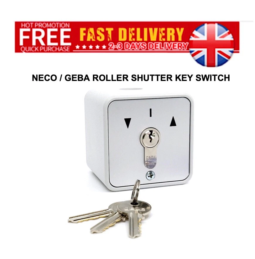 Roller Shutter Industrial Key Switch Loading Bay Door Lock Keys Electric Opener - Image 1 of 4