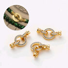 18K Gold Plated Inlaid Zircon Closure Fastener Locks Clasps For Necklace Making