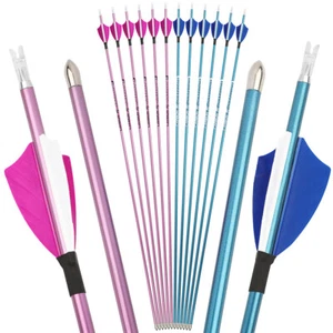 31" Pure Carbon Arrows 2" Feathers ID4.2mm SP400-1000 Archery Bow Target Hunting - Picture 1 of 14