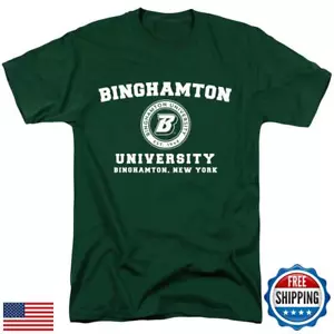 Binghamton University Official Institutional Logo Unisex Adult T-Shirt, Hunte - Picture 1 of 5