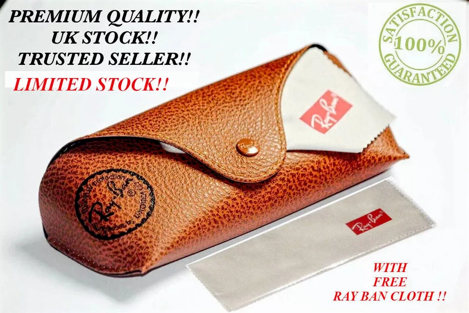 New Ray Ban Brown Sunglasses Case & Free Cloth!!