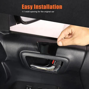 Interior Door Bowl Sticker Protect Trim  For Toyota Tacoma 2015-22 Glossy Black - Picture 1 of 12