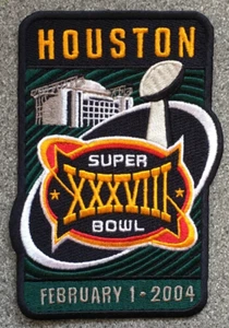 2004 SUPER BOWL XXXVIII OFFICIAL NFL FOOTBALL PATCH PATRIOTS LOOSE NO CARD - Picture 1 of 2