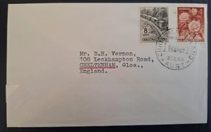 RARE 1967 Christmas Island Cover ties 2 stamps to UK - Picture 1 of 2