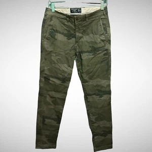 Abercombie and Fitch Pants mens 28 X 30 Flex Super Slim Green Camo Pre Owned - Picture 1 of 8