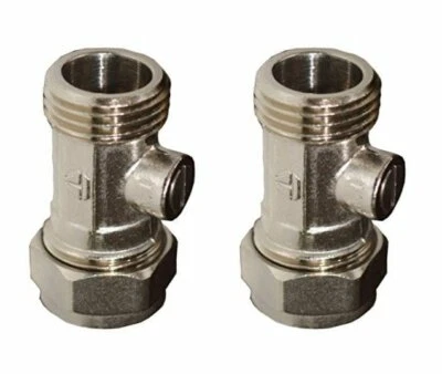 ROB POND LTD 2 x 15 mm x 1/2" Isolier-Absperrventil mit flacher Fläche für Wasserhahn-Flexis-Service