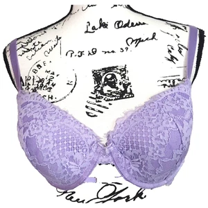 Aerie 360 Balconette Floral Lace Padded Bra 36D Purple - Picture 1 of 17
