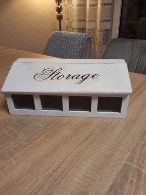 Teebox Aufbewahrung Sortierbox Shabby Chic Weiß  - Bild 1 von 4