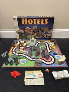 Vintage Hotels 1987 Milton Bradley Board Game 100% Complete - Box Damage - Picture 1 of 17