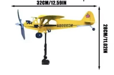 Girouette Jardin Métal  Avion Jardin Jaune Est Ouest Nord Sud Decoration - Photo 1/4