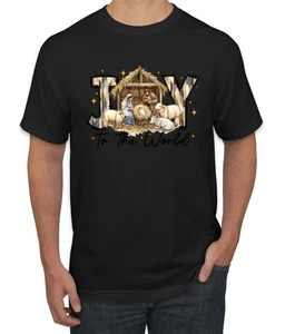 Camiseta Joy To The World Jesus Christian Feo Navidad Hombre - Imagen 1 de 14