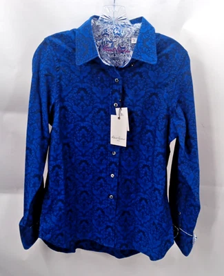 Top para mujer Robert Graham talla: mediano Priscilla mezcla de algodón con botones Foto 1 de 4