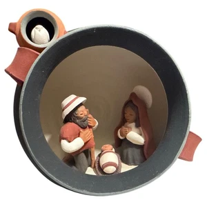 Vintage Nativity - Amigo Terra Cotta Pottery - Made in Peru - Marked SALAS 6" - Picture 1 of 6
