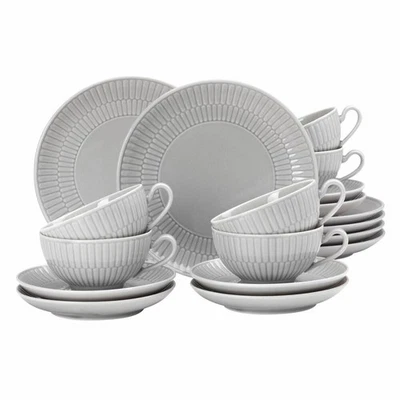 Seltmann Weiden servicio de té 18 piezas pequeño Amina gris plata juego de vajilla porcelana Foto 1 de 2