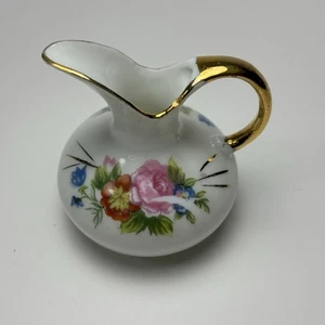 Vintage Porcelain Floral Ware Miniature Jug Pitcher Japan 2.25 Inch Tall READ - Picture 1 of 6