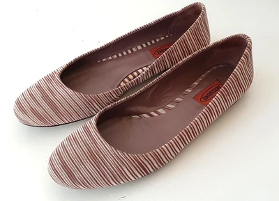 Zapatos de salón de ballet MISSONI marrón/blanco textil - 39/6 - Hechos en Italia Foto 1 de 4