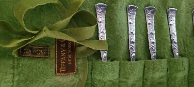 Juego de 6 cucharaditas de calabaza de vid de plata esterlina Tiffany & Co incl. sin mono Foto 1 de 4