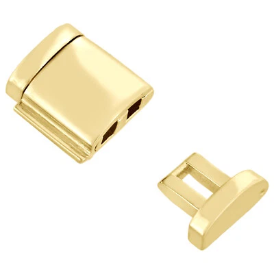 实心 10K 黄金迈阿密古巴链/手链 12 毫米花式盒扣锁 — 第 1/4 张图片