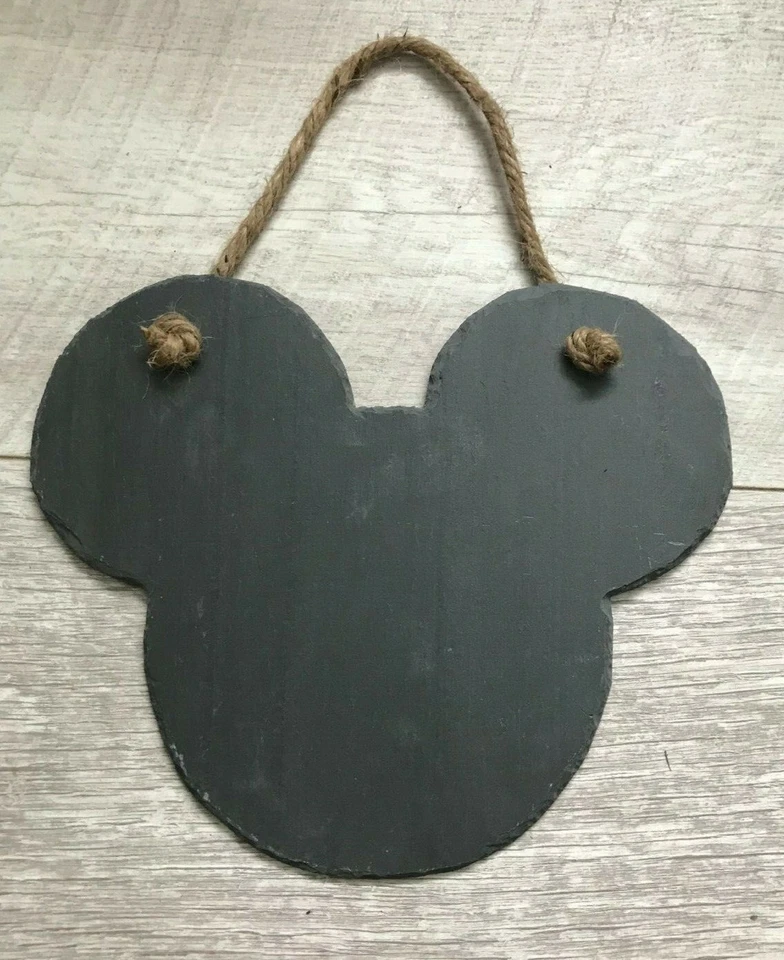 handmade slate micky mouse shape chalkboard blackboard message memo - Image 1 of 4