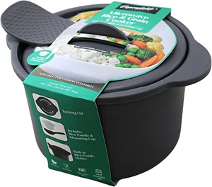 Multi Use Microwave Rice and Grain Cooker Vegetable Steamer with Mixing Serving - Picture 1 of 8