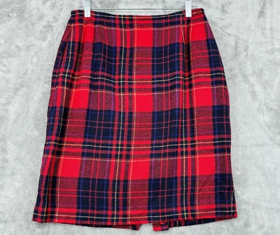 Винтажная юбка Liz Claiborne 12 шерстяная смесь тартан клетчатый карандаш секретарь опрятный - Изображение 1 из 4