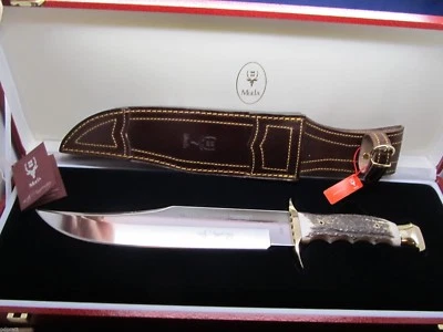 Muela 60 Aniversario. Edición especial. Cuchillo y funda de cuero Stag Bowie exhibición como nueva+++ - Imagen 1 de 4