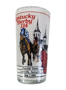 KENTUCKY DERBY #114 Churchill Downs Mint Julep 1988 Glass Tumbler - Picture 1 of 5