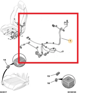 FASCIO CAVI REGOLAZIONE SEDILE ANT.DX PEUGEOT 3008 (P84E) 5008 (P87E) 9814578380 Foto 1 de 4