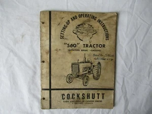 Cockshutt 560 tractor operator's set up operating instructions manual - Picture 1 of 9