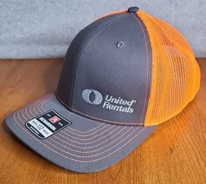 Richardson 112 Mesh Trucker Mütze • United Rentals • Orange/Grau • Neu ohne Etikett - Bild 1 von 10