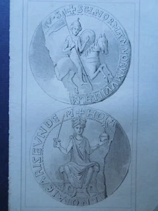 Gravure Estampe Ancienne. Sceau Guillaume Le Conquérant Angleterre - Picture 1 of 2