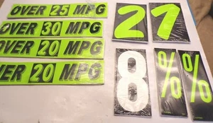 Car Dealer Signs-Banners OVER 20 25 30 MPG Numbers % Bulk lot - Picture 1 of 3