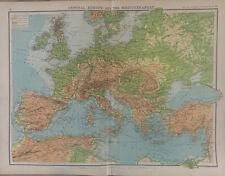1902 Europe, Mediterranean, Black Sea Physical Map By John Bartholomew