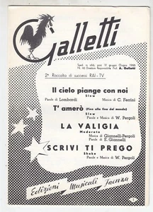 Spartiti GALLETTI 2° Raccolta di successi RAI-TV - 4 brani ORCHESTRA 1966 - Foto 1 di 1