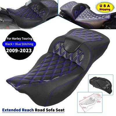 Road Sofa Extended Reach Seat For Harley Electra Road Street Glide Ultra Limited Foto 1 de 4