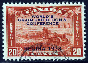 CANADA King George V 1933 Grain Conference Regina Overprint on 20c. SG 330 VFU
